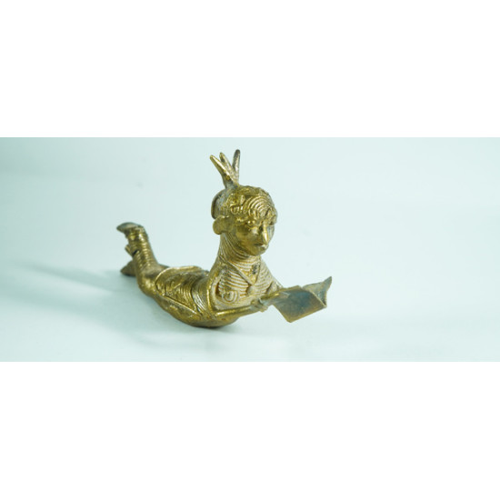 Brass Metal Women Reading Book Decorative Sculptures Brass Statue Home Decor | Decorative Showpiece 100% Original