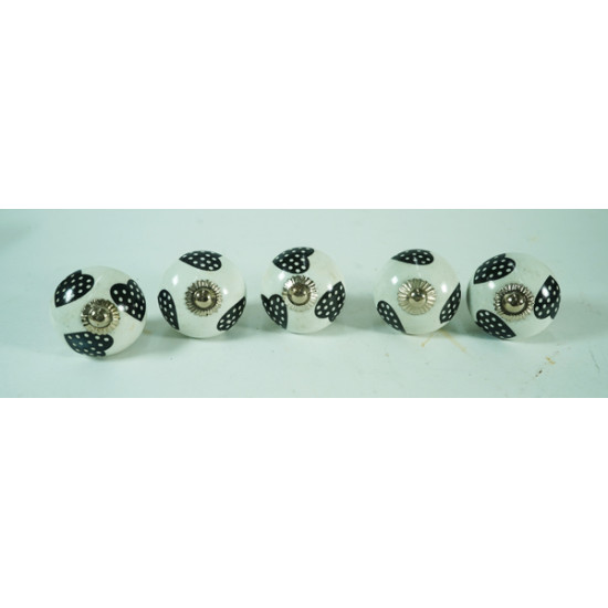 Black Heart White Dotted Cabinet Knobs - Glass Drawer Knobs - Cute Dresser Knobs - Kitchen Knobs and Pulls for Cabinets ( Pack Of 5 ) Black Heart White Dotted Cabinet Knobs - Glass Drawer Knobs - Cute Dresser Knobs - Kitchen Knobs and Pulls for Cabinets ( Pack Of 5 )