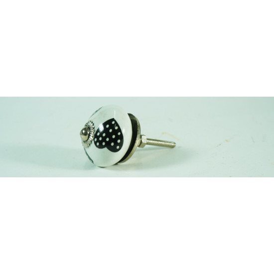 Black Heart White Dotted Cabinet Knobs - Glass Drawer Knobs - Cute Dresser Knobs - Kitchen Knobs and Pulls for Cabinets ( Pack Of 5 ) Black Heart White Dotted Cabinet Knobs - Glass Drawer Knobs - Cute Dresser Knobs - Kitchen Knobs and Pulls for Cabinets ( Pack Of 5 )