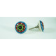 Green, Red ,Blue Blocks With White Dotted -Ceramic knobs. For  Kitchen Cupboard ,Furniture Home Décor,  Cabinet - Drawer - Cabinet pulls - Door knobs. (Set Of 5.)