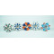 Multi Blue & Orange -Pink Flower Ceramic knobs. For  Kitchen Cupboard ,Furniture Home Décor,  Cabinet - Drawer - Cabinet pulls - Door knobs. (Set Of 5.)