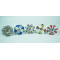 Ceramic Knobs - Multicolor Flower Design - Door Handle for Kitchen Cabinets Wardrobe - Set Of 10 Pack