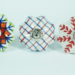 Multi Design Red & Blue- Ceramic Knobs For- Kitchen Cupboard ,Furniture Home Decor, Cabinet - Drawer - Cabinet pulls - Door knobs. (Set Of 5). Multi Design Red & Blue- Ceramic Knobs For- Kitchen Cupboard ,Furniture Home Decor, Cabinet - Drawer - Cabinet pulls - Door knobs. (Set Of 5).