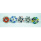 Multicolor Leaf Design Ceramic Drawer Knobs - For Kitchen Cabinet Hardware Door Handle Pulls Decorative Dresser - Pack Of 5