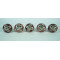 Maroon & White Leaf Design Drawer Ceramic Knob - For Kitchen Cabinet Hardware Door Pulls Decorative Dresser - Pack Of 5