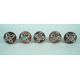Maroon & White Leaf Design Drawer Ceramic Knob - For Kitchen Cabinet Hardware Door Pulls Decorative Dresser - Pack Of 5