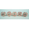 White & Red Leaf Design Ceramic Knob - For Bathroom Kitchen Cabinet Hardware Door Pulls Decorative Dresser - Pack Of 5
