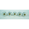 White & Grey Leaf Flower Design Drawer Ceramic Knob - For Kitchen Cabinet Hardware Door Pulls Decorative Dresser - Pack Of 5