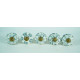 White & Grey Leaf Flower Design Drawer Ceramic Knob - For Kitchen Cabinet Hardware Door Pulls Decorative Dresser - Pack Of 5