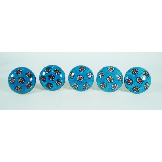 NOVELIKA- Blue Decorative Flowers .Blue Mandala Hand Painted Indian Ceramic Knobs For-Homes, Kitchens, Offices, Changing Rooms and Other Places. NOVELIKA- Blue Decorative Flowers .Blue Mandala Hand Painted Indian Ceramic Knobs For-Homes, Kitchens, Offices, Changing Rooms and Other Places.