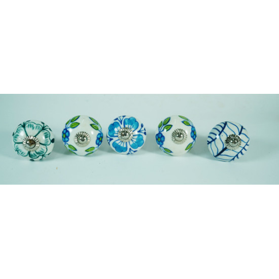 NOVELIKA-Multi Flower For- Bookcase, Drawers, Cabinet Drawers, Closet Drawers, Dresser Drawers, Kitchen Drawers, Cabinets, and Others.( Pack Of 5 )