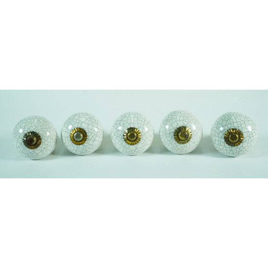 Solid White Ceramic Drawer Knobs - For Drawer Kitchen Cabinet Hardware Door Pulls Decorative Dresser Premium Elegance - Pack Of 5