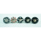 Ceramic  Knobs - Black Round, Multi Design - For Decorative Kitchen and Dresser Handles - Set Of 5