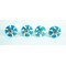 White & Blue Leaf Design Drawer Ceramic Knob - For Kitchen Cabinet Hardware Door Pulls Decorative Dresser - Pack Of 4