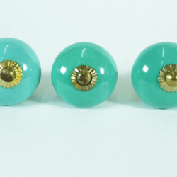 Green Ceramic Door Knob - For Drawer Kitchen Cabinet Hardware Door Pulls Decorative Dresser Premium Elegance - Pack Of 5
