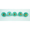 Green Ceramic Door Knob - For Drawer Kitchen Cabinet Hardware Door Pulls Decorative Dresser Premium Elegance - Pack Of 5