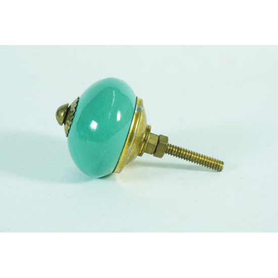 Green Ceramic Door Knob - For Drawer Kitchen Cabinet Hardware Door Pulls Decorative Dresser Premium Elegance - Pack Of 5