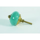Green Ceramic Door Knob - For Drawer Kitchen Cabinet Hardware Door Pulls Decorative Dresser Premium Elegance - Pack Of 5