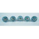 NOVELIKA- Jaipuri Art Handmade Design  Ceramic knobs. For  Kitchen Cupboard ,Furniture Home Decor,  Cabinet - Drawer - Cabinet pulls - Door knobs. (Set Of 5.) 