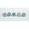 Grey & White Heart Design Ceramic Drawer Knobs - For Kitchen Cabinet Hardware Door Handle Pulls Decorative Dresser - Pack Of 5