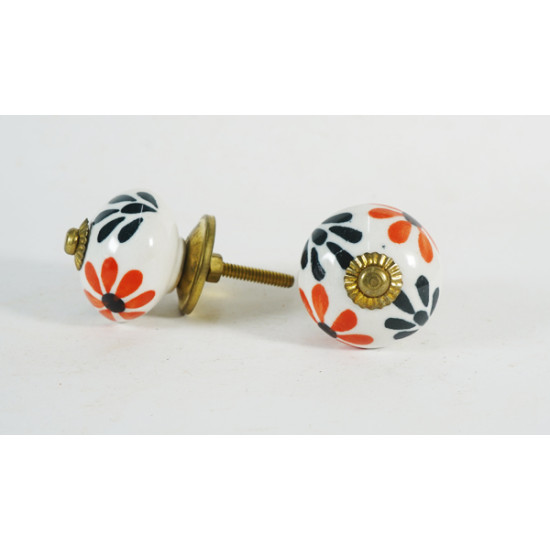 NOVELIKA- Black & Orange Ceramic knobs. For Kitchen Cupboard ,Furniture Home Décor, Cabinet - Drawer - Cabinet pulls - Door knobs. (Set Of 4.) NOVELIKA- Black & Orange Ceramic knobs. For Kitchen Cupboard ,Furniture Home Décor, Cabinet - Drawer - Cabinet pulls - Door knobs. (Set Of 4.)