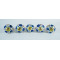 Ceramic  Knobs - Blue & Broun Flower Design - Door Handle for Kitchen Cabinets Wardrobe - Set Of 5