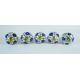 Ceramic  Knobs - Blue & Broun Flower Design - Door Handle for Kitchen Cabinets Wardrobe - Set Of 5
