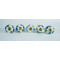 Ceramic  Knobs - White Round, Blue & Green Of  Flower & Leaf Design - Kitchen Cabinet Hardware Door Decorative Dresser Pulls - Set Of 5