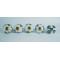 Green & Blue Leaf Design Drawer Ceramic Knob - For Kitchen Cabinet Hardware Door Pulls Decorative Dresser - Pack Of 5