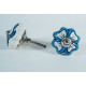 White & Butterfly Design Ceramic Knob - For Bathroom Kitchen Cabinet Hardware Door Pulls Decorative Dresser - Pack Of 5
