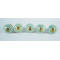 White & Round Green line Design Ceramic Knobs - For Drawer Kitchen Cabinet Hardware Door Pulls Decorative Dresser Premium Elegance - Pack Of 5
