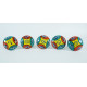Vintage Multi Color  Hand Painted Ceramic Pull Knobs For Kitchen- Cabinet, Door & Drawer, Wardrobe, Cupboard Multicolor (Set of 5 Pcs.)