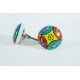 Vintage Multi Color  Hand Painted Ceramic Pull Knobs For Kitchen- Cabinet, Door & Drawer, Wardrobe, Cupboard Multicolor (Set of 5 Pcs.)