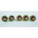 Ceramic Knobs - Red Flower & Green Leaf Design - Farmhouse, Home, Office, Garage, Room, Bathroom, Kitchen, Bedroom - Set Of 5 Ceramic Knobs - Red Flower & Green Leaf Design - Farmhouse, Home, Office, Garage, Room, Bathroom, Kitchen, Bedroom - Set Of 5