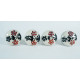 NOVELIKA- Red & Black Flower With White Dots Design  For  Kitchen Cupboard ,Furniture Home Décor,  Cabinet - Drawer - Cabinet pulls - Door knobs. (Set Of 5.)