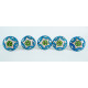 NOVELIKA-Green Flower With Pink Dots  Ceramic knobs. For  Kitchen Cupboard ,Furniture Home Decor,  Cabinet - Drawer - Cabinet pulls - Door knobs. (Set Of 5.)