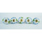Ceramic  Knobs - White Round, Green Flower Design - Farmhouse, Home, Office, Garage, Room, Bathroom, Kitchen, Bedroom - Set Of 5