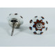 Ceramic  Knobs - Broun Flower Design - Door Handle for Kitchen Cabinets Wardrobe - Set Of 5