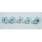 White & Round Blue line Flower Design Ceramic Knobs - For Drawer Kitchen Cabinet Hardware Door Pulls Decorative Dresser Premium Elegance - Pack Of 5
