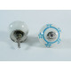 White & Round Blue line Flower Design Ceramic Knobs - For Drawer Kitchen Cabinet Hardware Door Pulls Decorative Dresser Premium Elegance - Pack Of 5