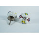 Ceramic  Knobs - Yellow & Red Leaf Design - Door Handle for Kitchen Cabinets Wardrobe - Set Of 5