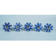 NOVELIKA -White Ceramic Blue Leaf's Knobs- For  Kitchen Cupboard ,Furniture Home Décor,  Cabinet - Drawer - Cabinet pulls - Door knobs. (Set Of 5.)