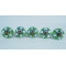 Green & White Flower Design - Ceramic  Knobs - Door Handle for Kitchen Cabinets Wardrobe - Set Of 5