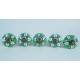 Green & White Flower Design - Ceramic  Knobs - Door Handle for Kitchen Cabinets Wardrobe - Set Of 5