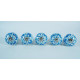 White & Blue Flower Design Drawer Ceramic Knob - For Kitchen Cabinet Hardware Door Pulls Decorative Dresser - Pack Of 5