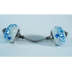 White & Blue Flower Design Drawer Ceramic Knob - For Kitchen Cabinet Hardware Door Pulls Decorative Dresser - Pack Of 5