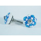 Ceramic  Knobs - Blue & White Mini Block  Design - Door Handle for Kitchen Cabinets Wardrobe - Set Of 5