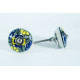 NOVELIKA -Maison Belle Yellow & Blue  Finish -Ceramic  Knobs  For  Kitchen Cupboard ,Furniture Home Décor,  Cabinet - Drawer - Cabinet pulls - Door knobs. (Set Of 5.)