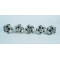 White Round, Black Flower Design - Ceramic Knobs - For Decorative Kitchen and Dresser Handles - Set Of 5