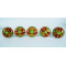 NOVELIKA -Hand Panted Round Shape  Combination Of Floral Knobs- For  Kitchen Cupboard ,Furniture Home Décor,  Cabinet - Drawer - Cabinet pulls - Door knobs. (Set Of 5.)